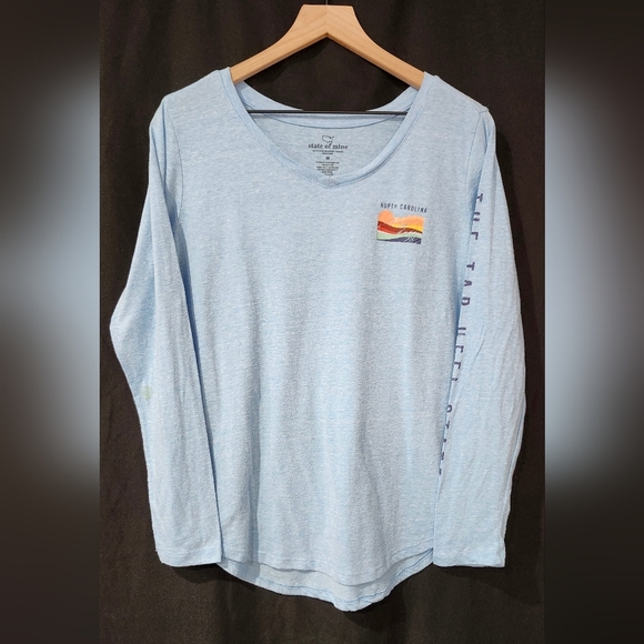 State of Mine Women's NC Long Sleeve T-Shirt M North Carolina Mountain V-Neck - Picture 2 of 8